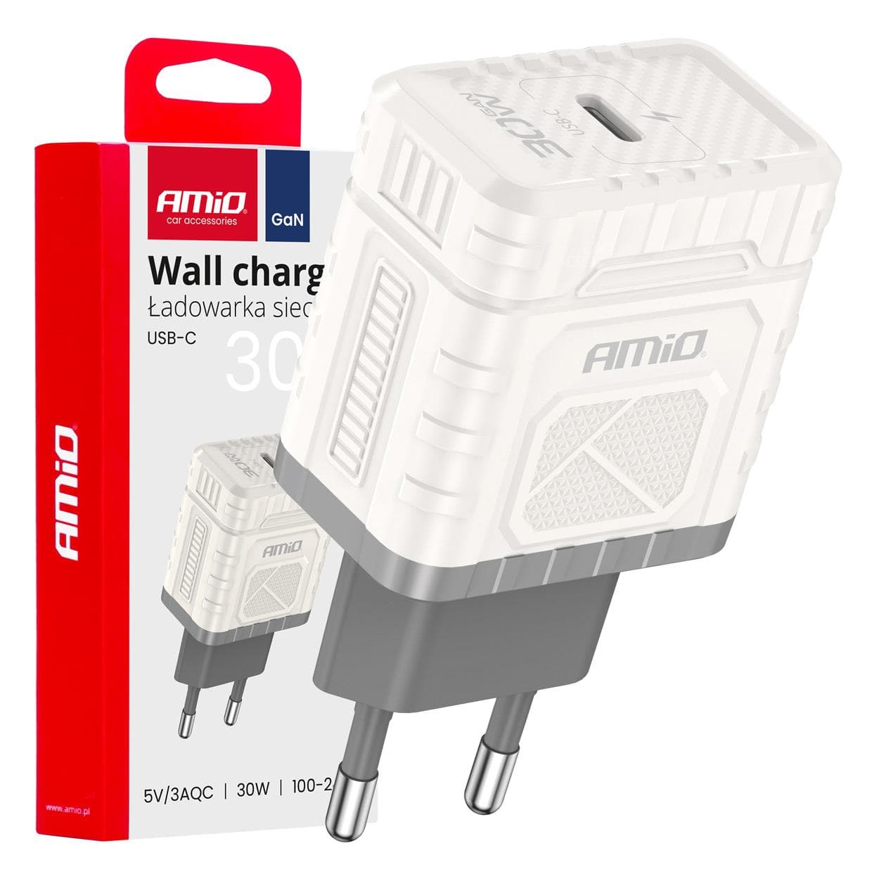 Sieťová nabíjačka Quick Charge GaN PD 30W USB-C AMiO-04285 1