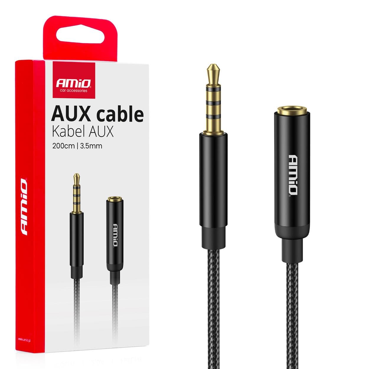 Predlžovací kábel AUX Mini Jack 3,5 mm samec na 3,5 mm samica 2 m AMiO-04296 1