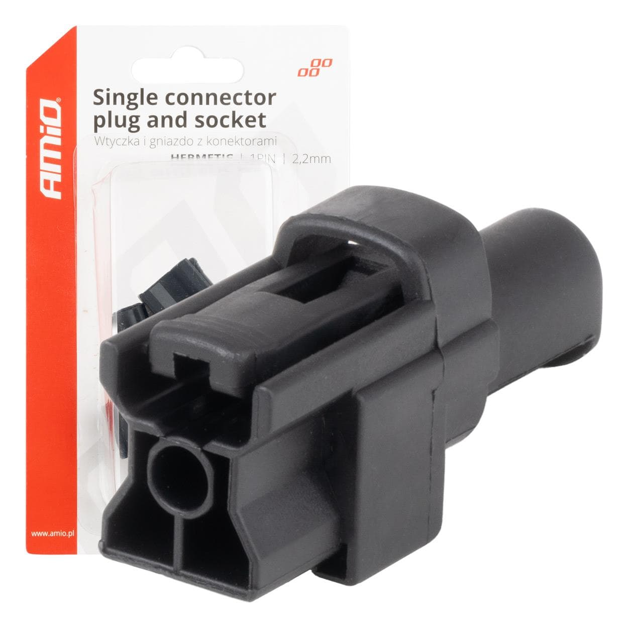 Sada elektrických konektorov vodotesných 1 PIN 2,2 mm AMiO-04345 1