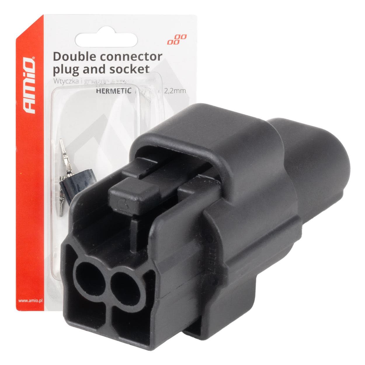 Sada elektrických konektorov vodotesných 2 PIN 2,2 mm AMiO-04346 1