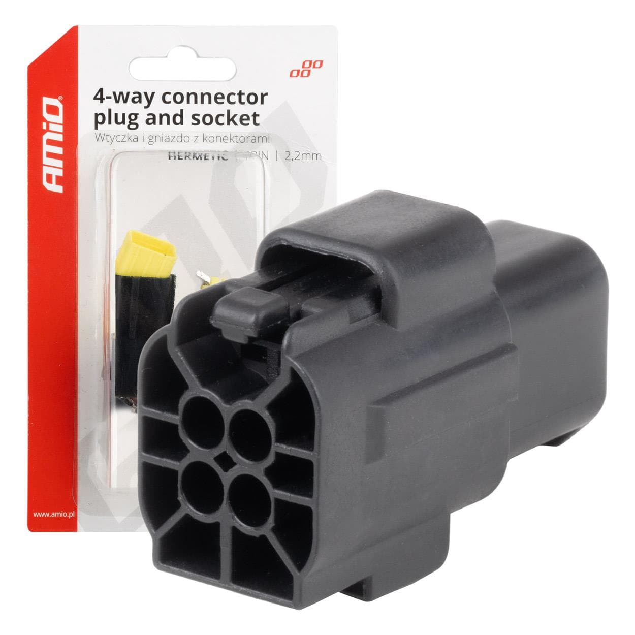Sada elektrických konektorov vodotesných 4 PIN 2,2 mm AMiO-04348 1