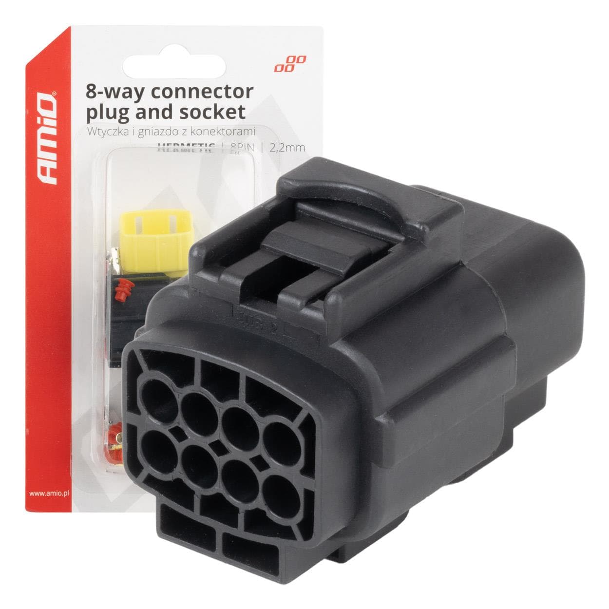 Sada elektrických konektorov vodotesných 8 PIN 2,2 mm AMiO-04350 1