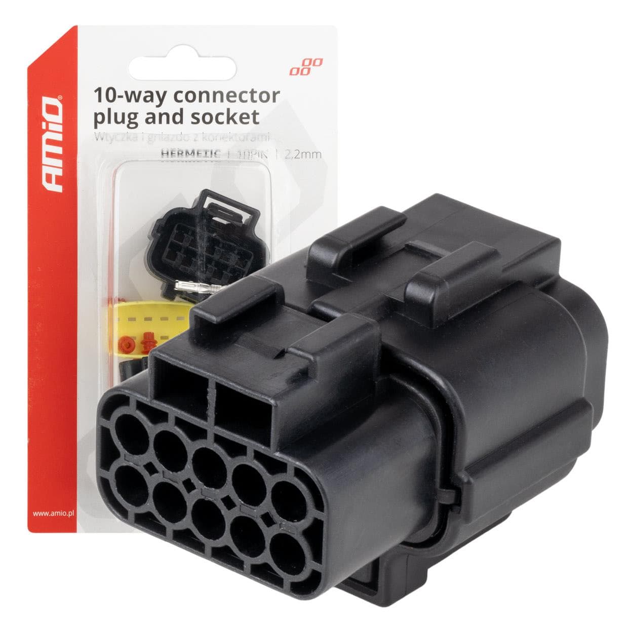 Sada elektrických konektorov vodotesných 10 PIN 2,2 mm AMiO-04351 1
