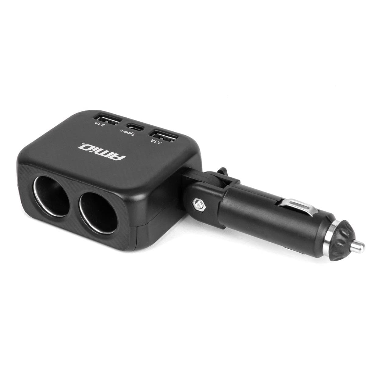 Predlžovacia zásuvka 2x USB-A 1x USB-C 12/24V 100W 180° AMiO-04357 1