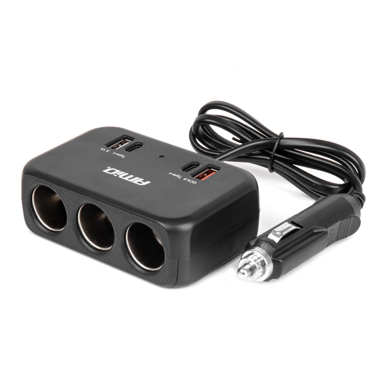 Predlžovacia zásuvka 1x USB-A 1x USB-C QC4.0 12/24V 120W 80cm AMiO-04365