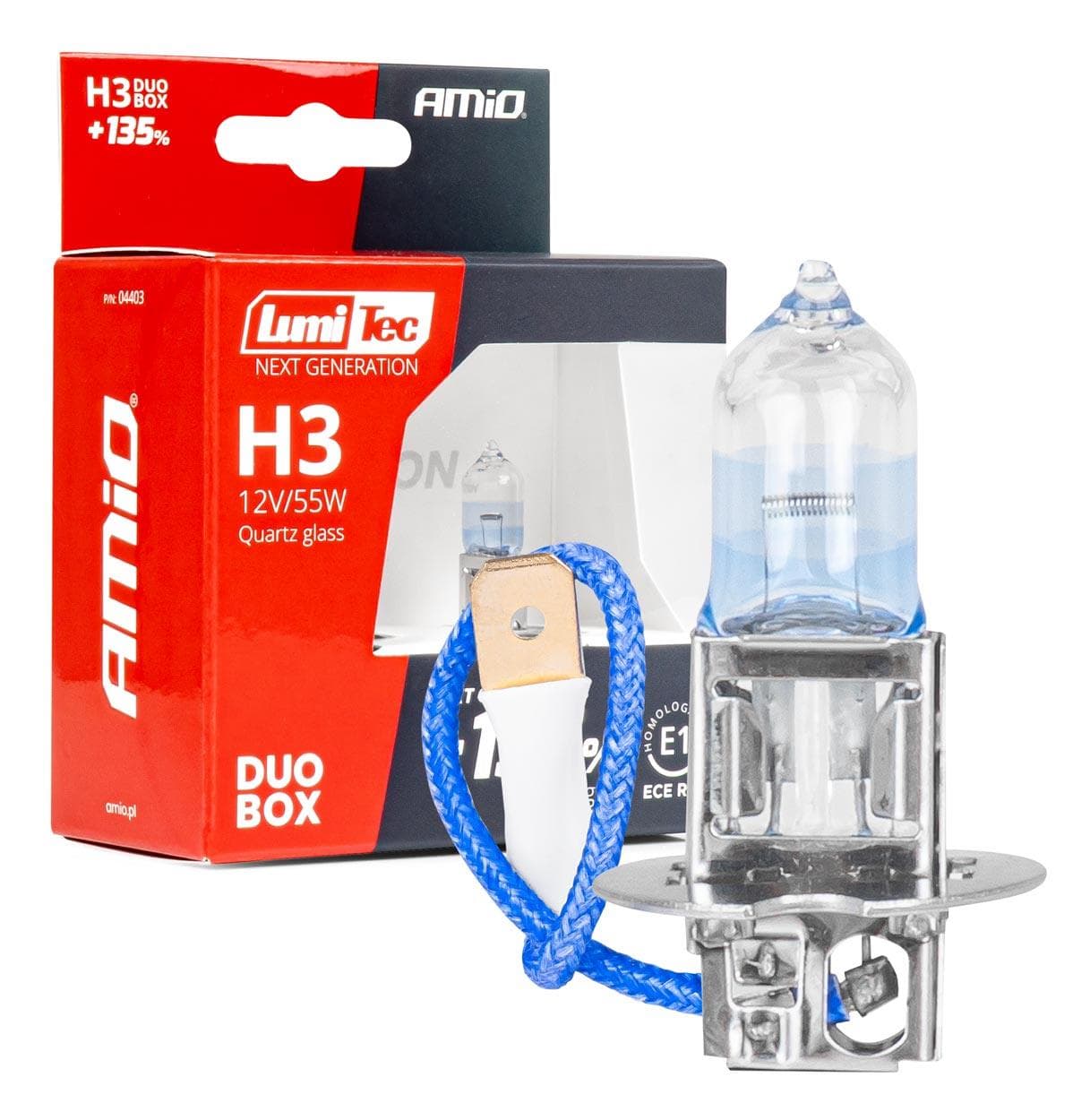 Halogénové žiarovky H3 12V 55W LumiTec NEXT GENERATION +135% DUO AMiO-04403