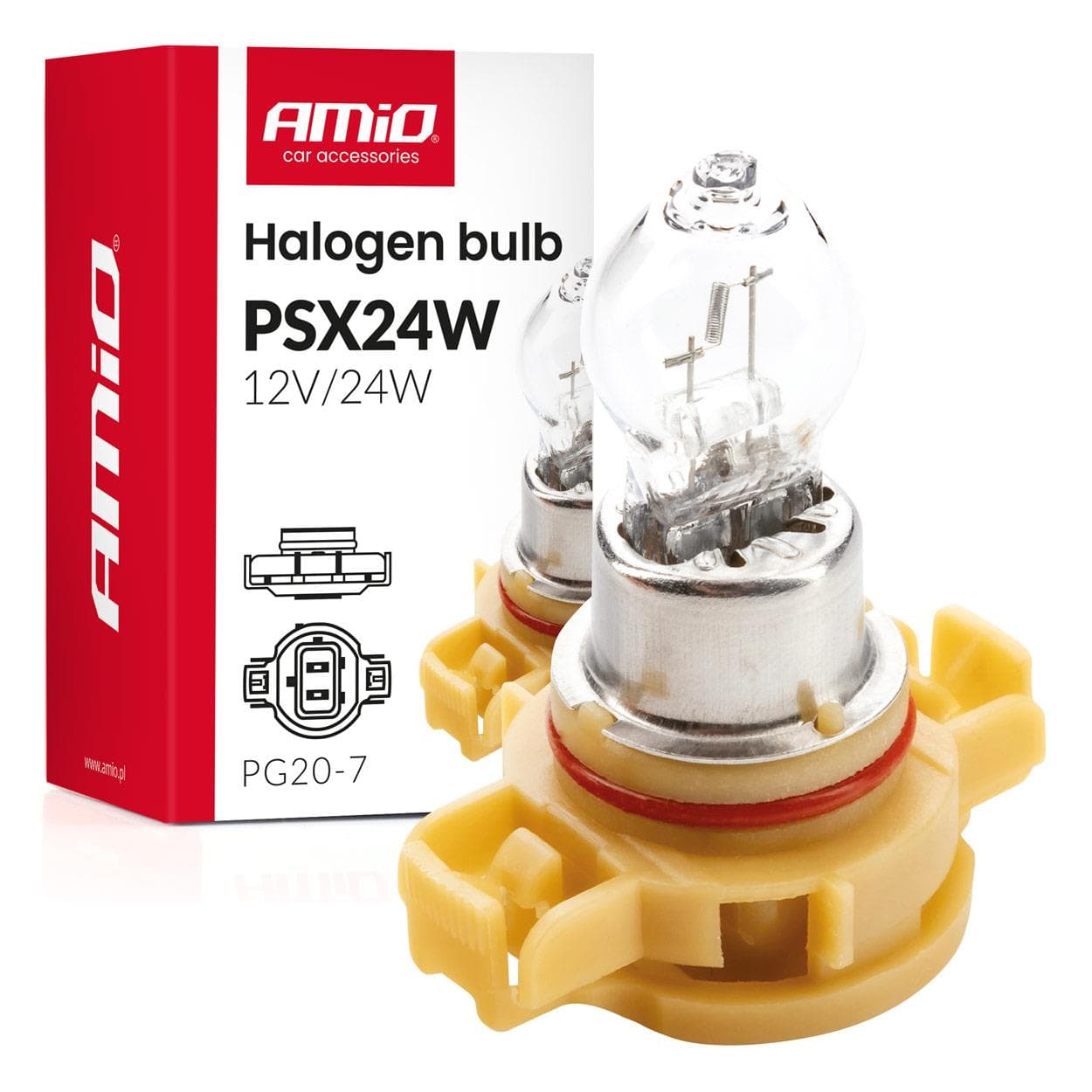 Halogénová žiarovka PSX24W PG20-7 12V 24W AMiO-04411 1