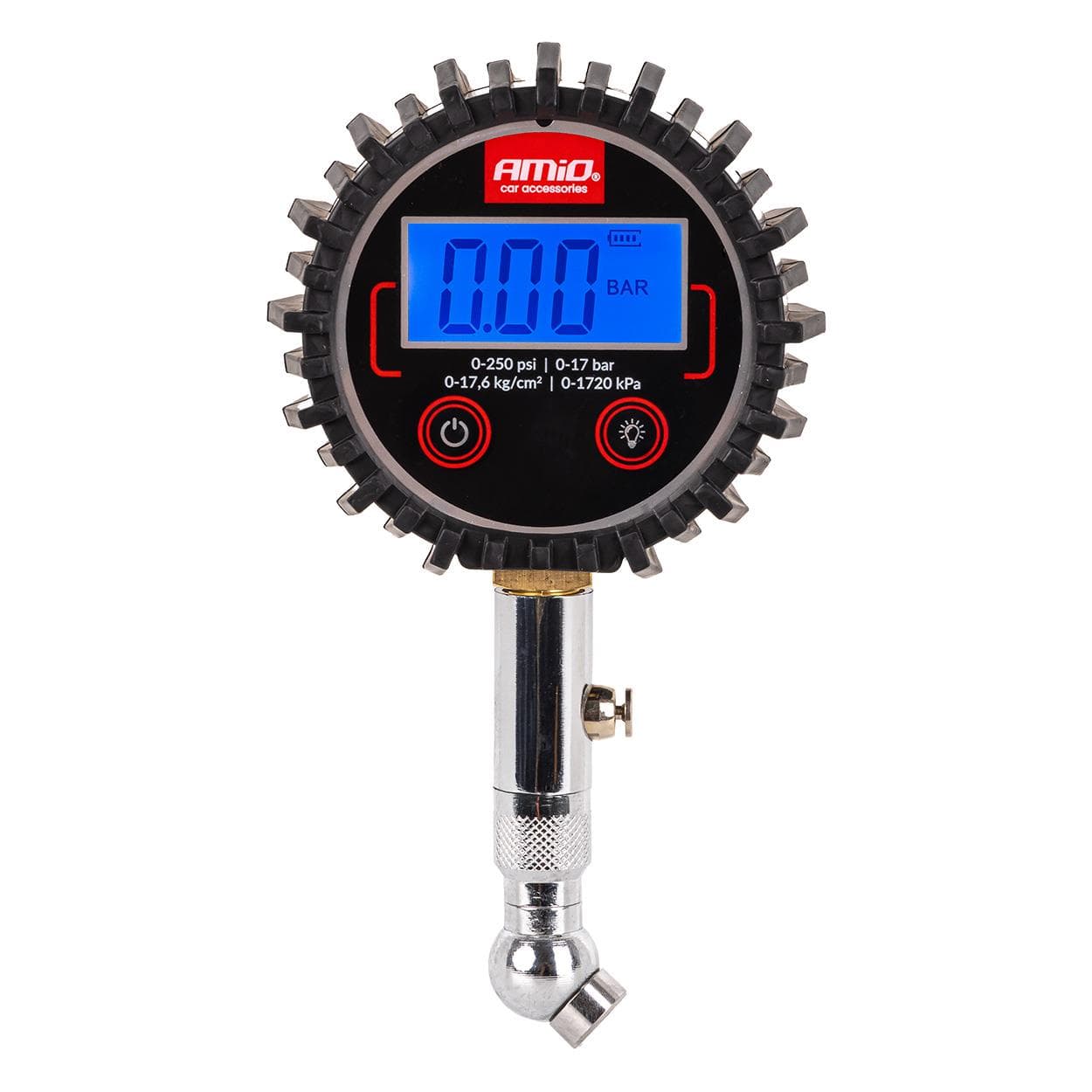 Pneumerač digitálny s otočnou hlavicou a resetovacím ventilom 17 bar AMiO-04464 1