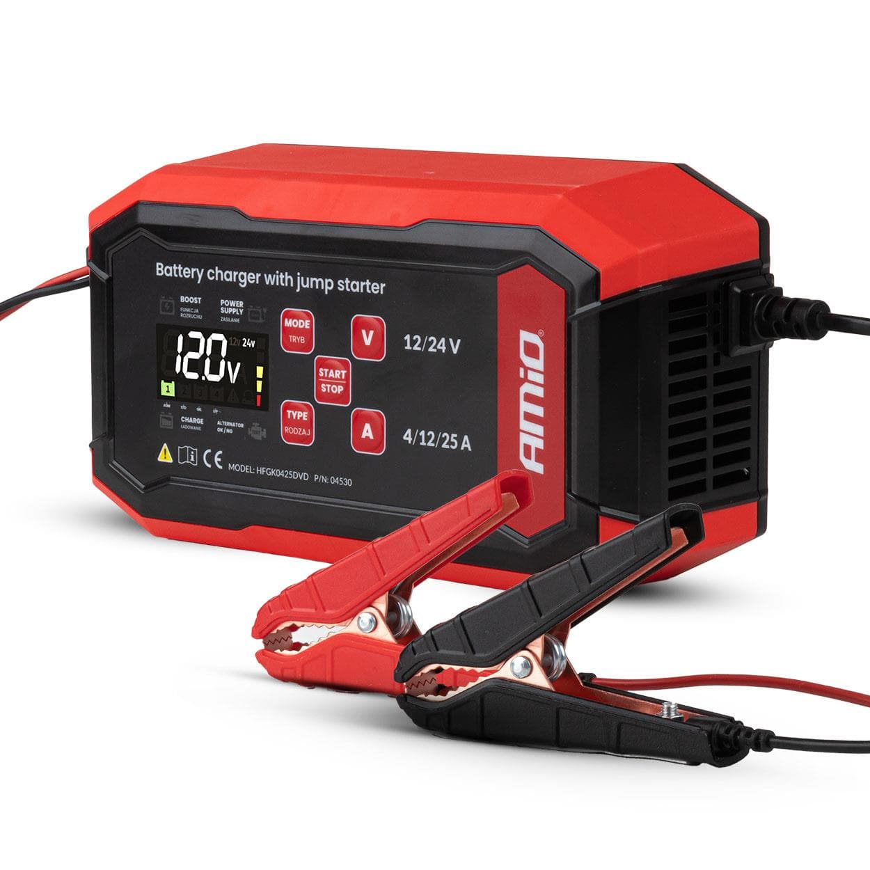 Nabíjačka digitálna BOOST AGM GEL STD LiFePo4 MAX 25A 12/24V PRO AMiO-04530 1