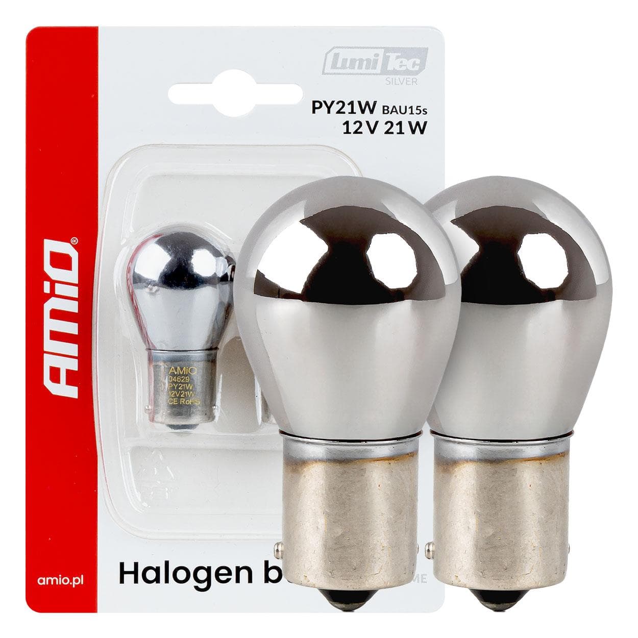 Halogénové žiarovky PY21W 12V21W BAU15S LumiTec CHROME 2ks AMiO-04629 1