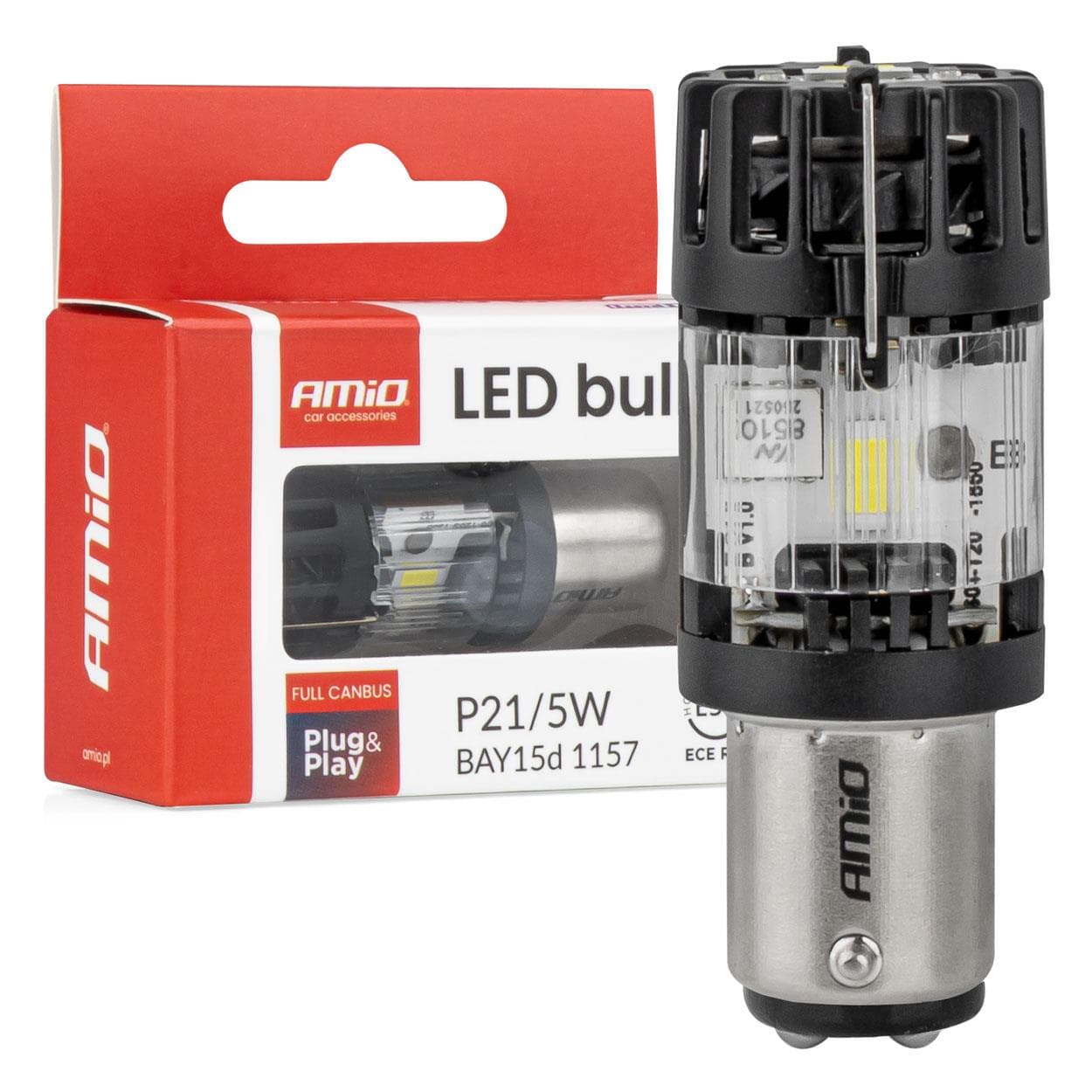 LED žiarovka LumiTec BAY15D P21/5W 12V FULL CANBUS biela 1ks AMiO-04689