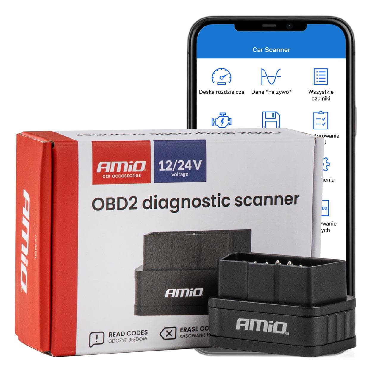 Diagnostický skener OBD2 AMiO-04731 1