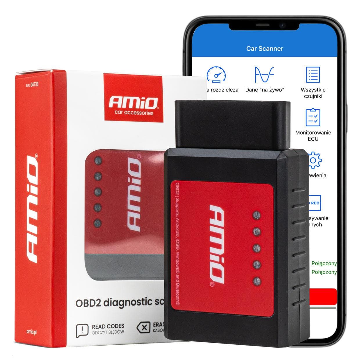 Diagnostický skener OBD2 AMiO-04733 1