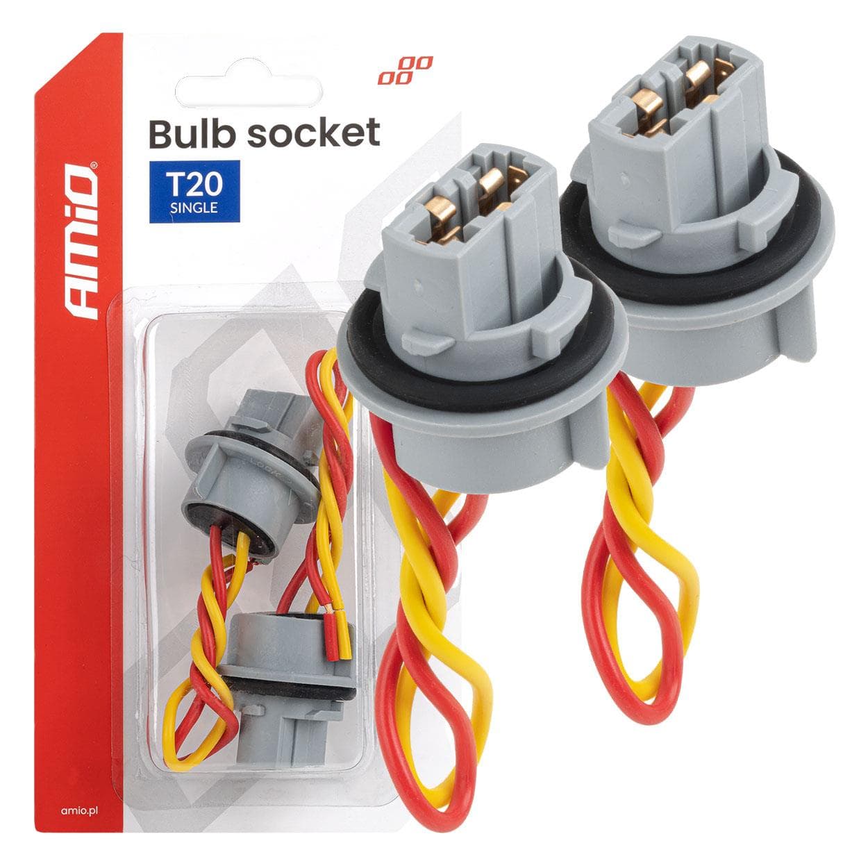 Objímka žiarovky T20 LED 12V W21W WY21W W3x16d 7440 2 ks 04833 AMiO 1