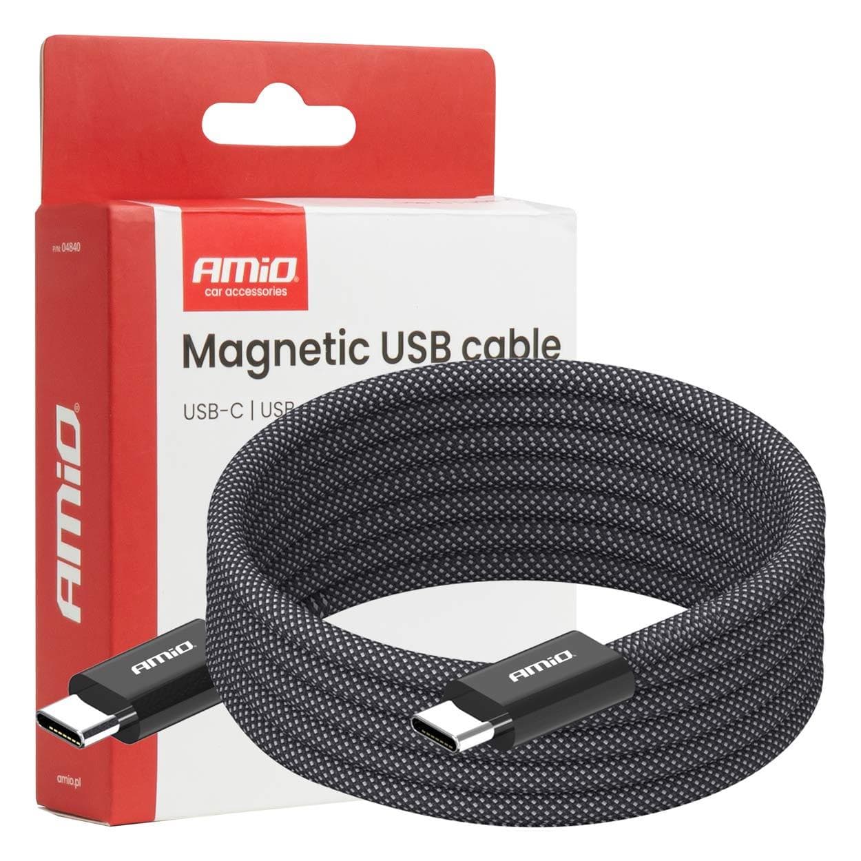 Magnetický USB kábel USB-C na 60W 100 cm 04840 AMiO 1
