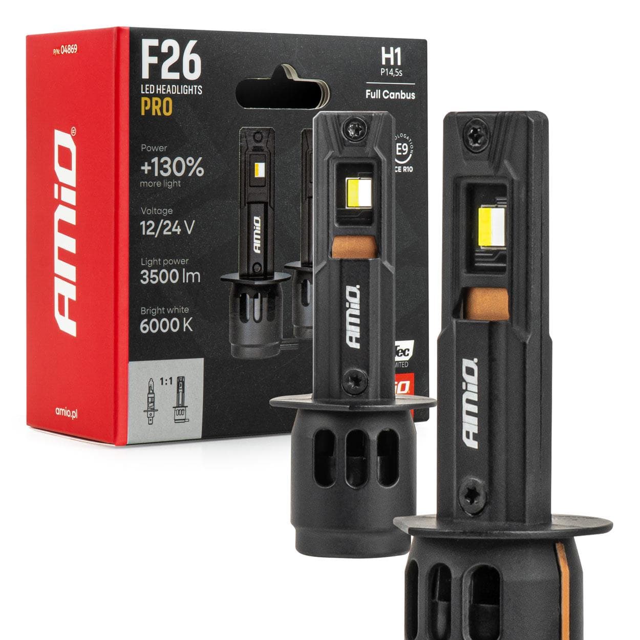 LED žiarovky hlavného svietenia séria F26 PRO LumiTec LIMITED +130% DUO FULL CANBUS H1 12V 24V AMiO-04869 1