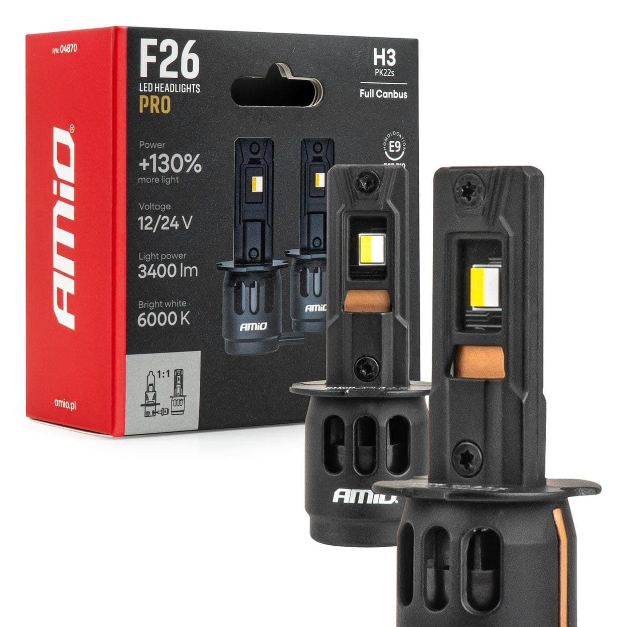 LED žiarovky hlavného svietenia séria F26 PRO LumiTec LIMITED +130% DUO FULL CANBUS H3 12V 24V AMiO-04870 1