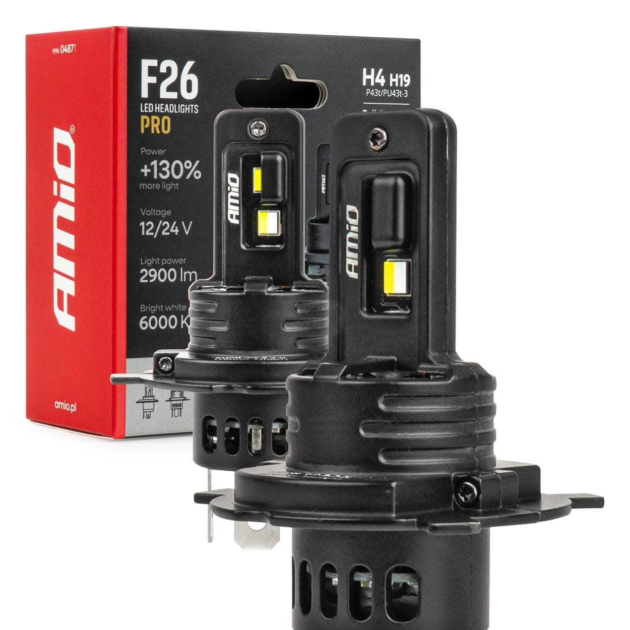LED žiarovky hlavného svietenia séria F26 PRO LumiTec LIMITED +130% DUO FULL CANBUS H4 H19 12V 24V AMiO-04871