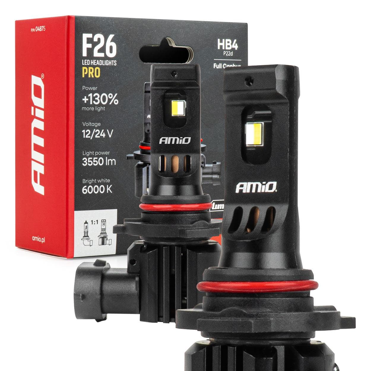 LED žiarovky hlavného svietenia séria F26 PRO LumiTec LIMITED +130% DUO FULL CANBUS HB4 12V 24V AMiO-04874 04875