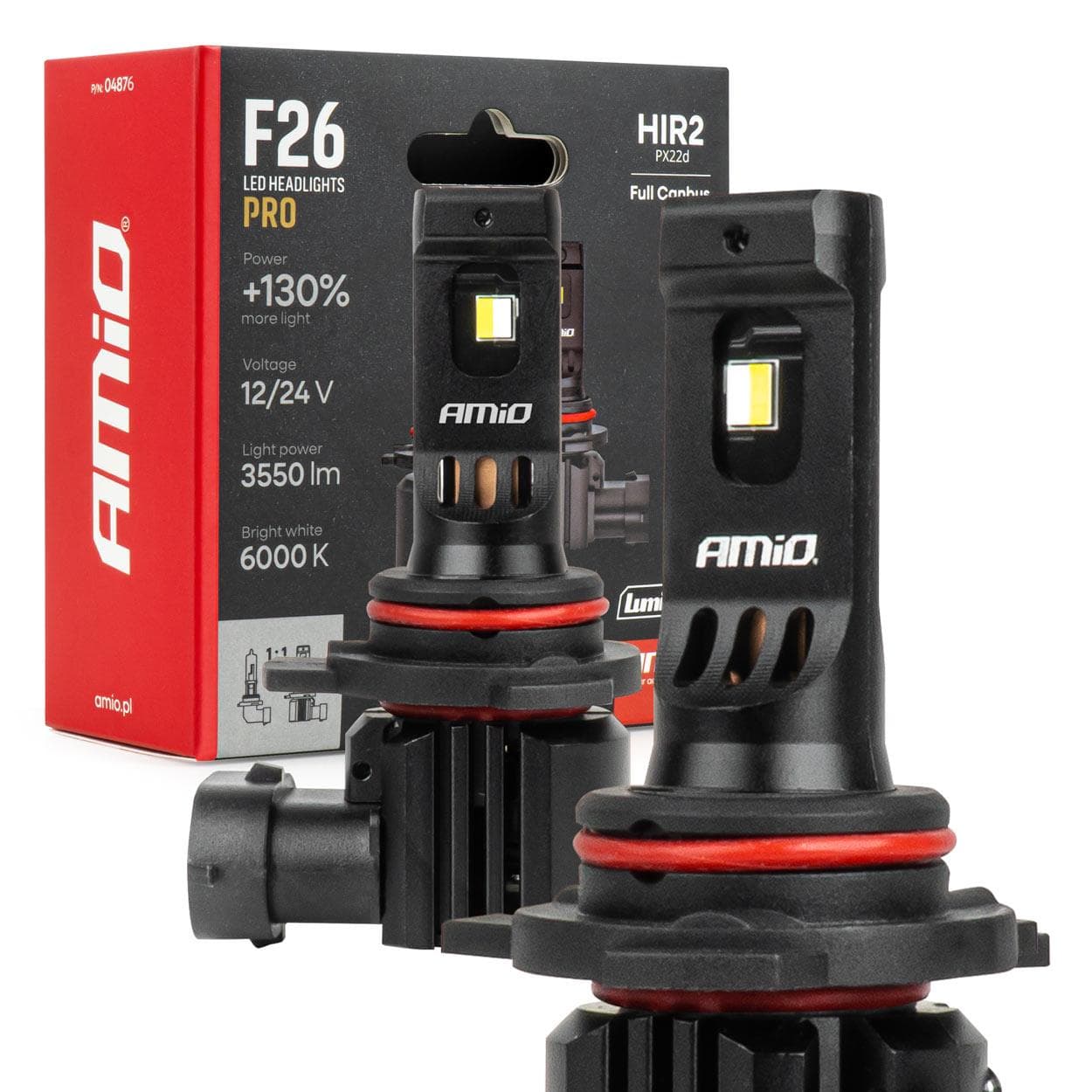LED žiarovky hlavného svietenia séria F26 PRO LumiTec LIMITED +130% DUO FULL CANBUS HIR2 12V 24V AMIO-04876