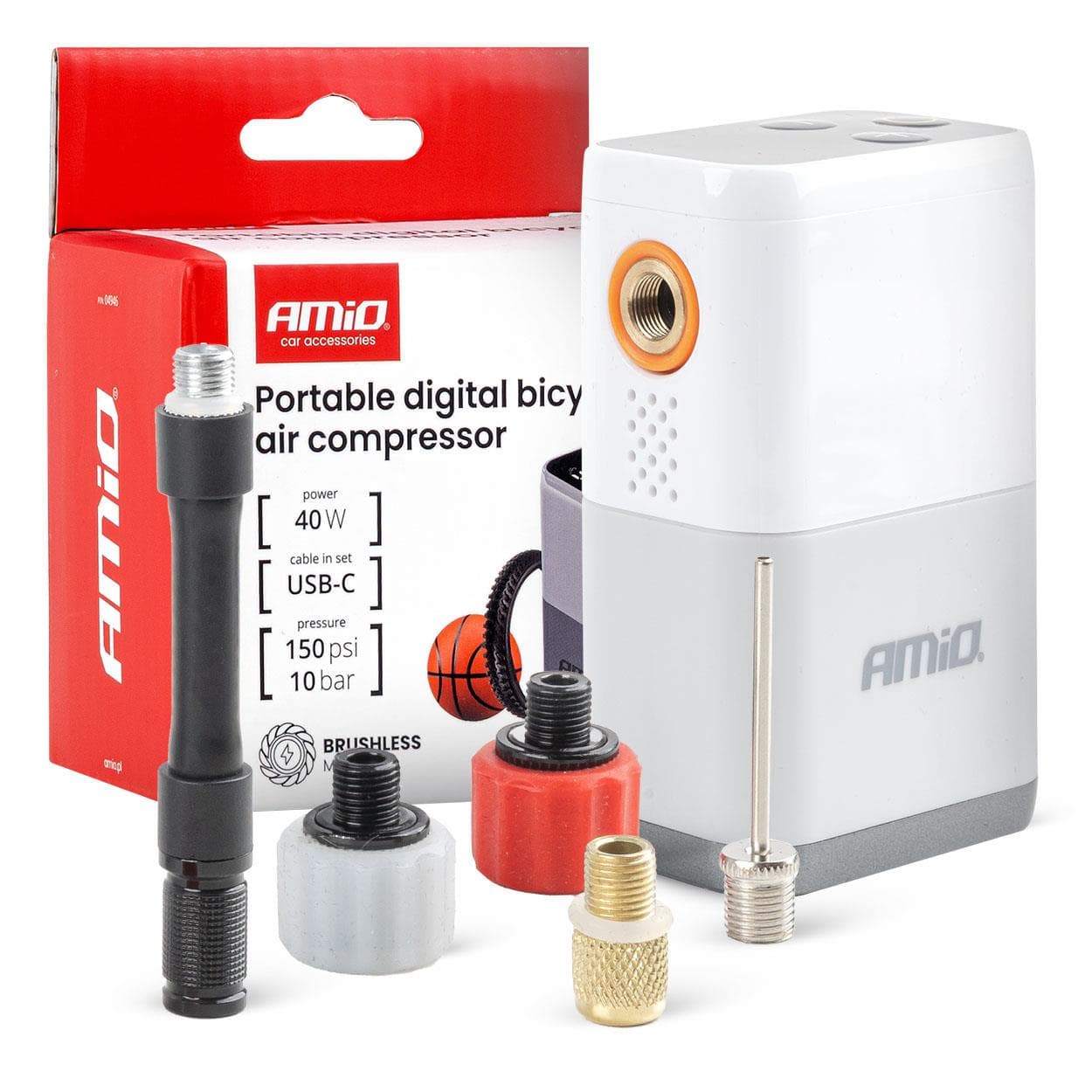 Bezdrôtový vzduchový kompresor 40 W USB-C AMIO-04946 1