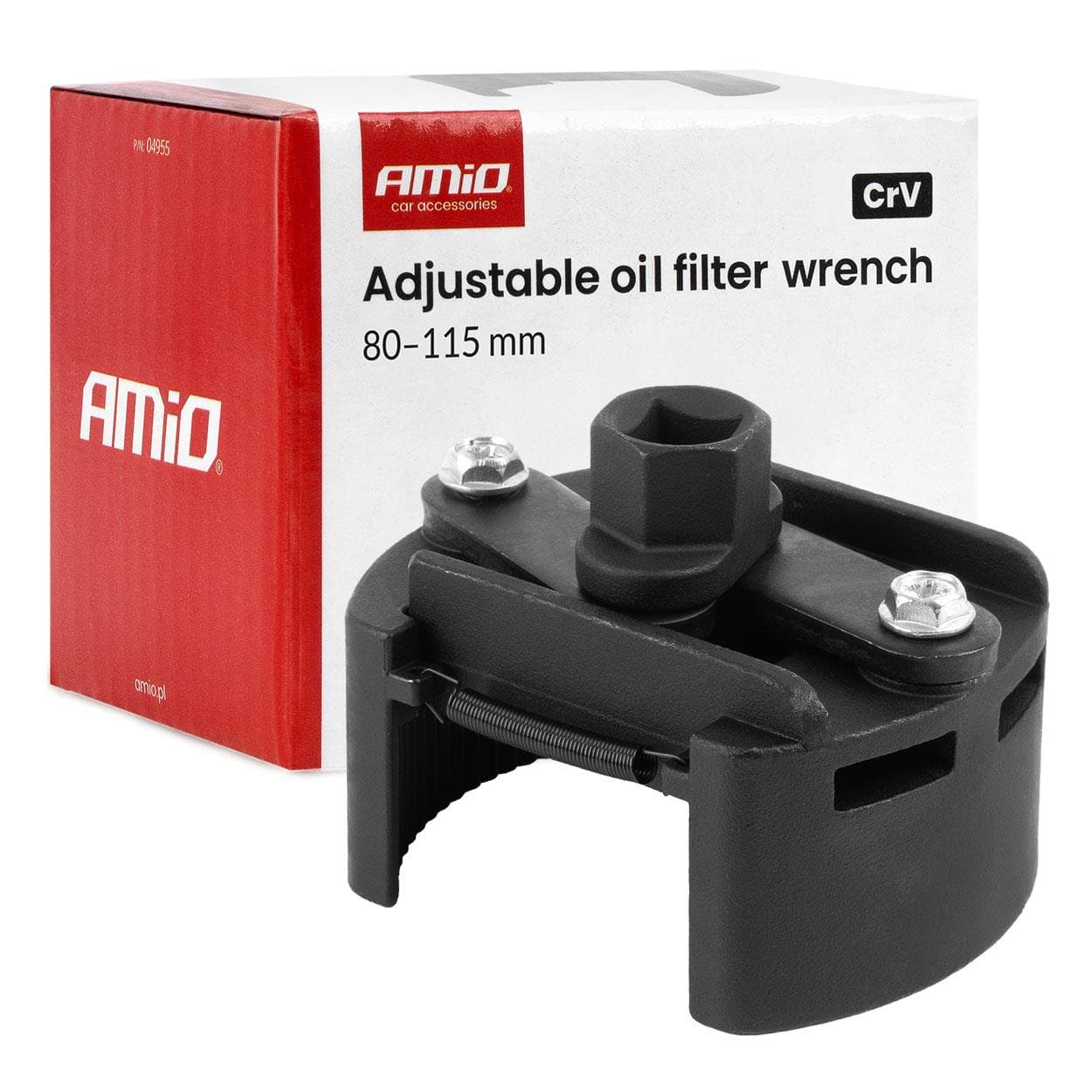 Nastaviteľný kľúč na olejový filter 80–115 mm CrV