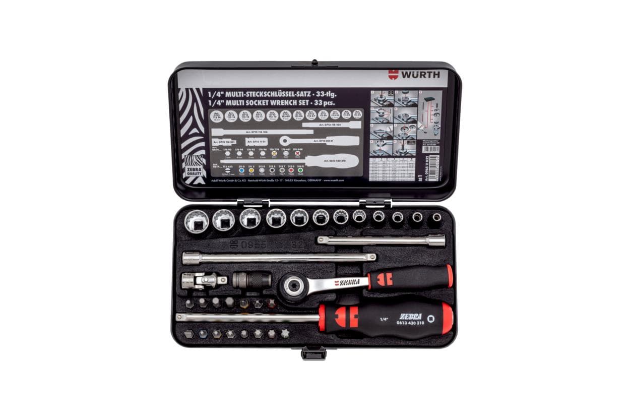 Sada 1/4" nástrčných kľúčov s multi profilom 33ks - 096511 032 1