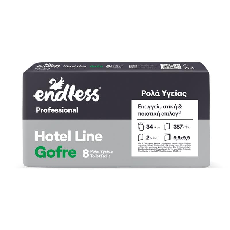 Endless Professional Gofre, Toaletný papier, sanitárny 2 vrstvový, 34m/rolka, 8ks v balení 1