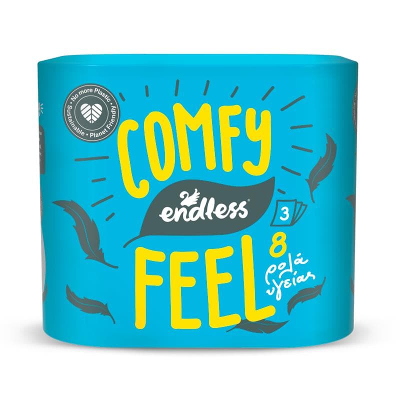 Endless Comfy Feel, Toaletný papier 3 vrstvový, 20m/rolka, 8ks v balení
