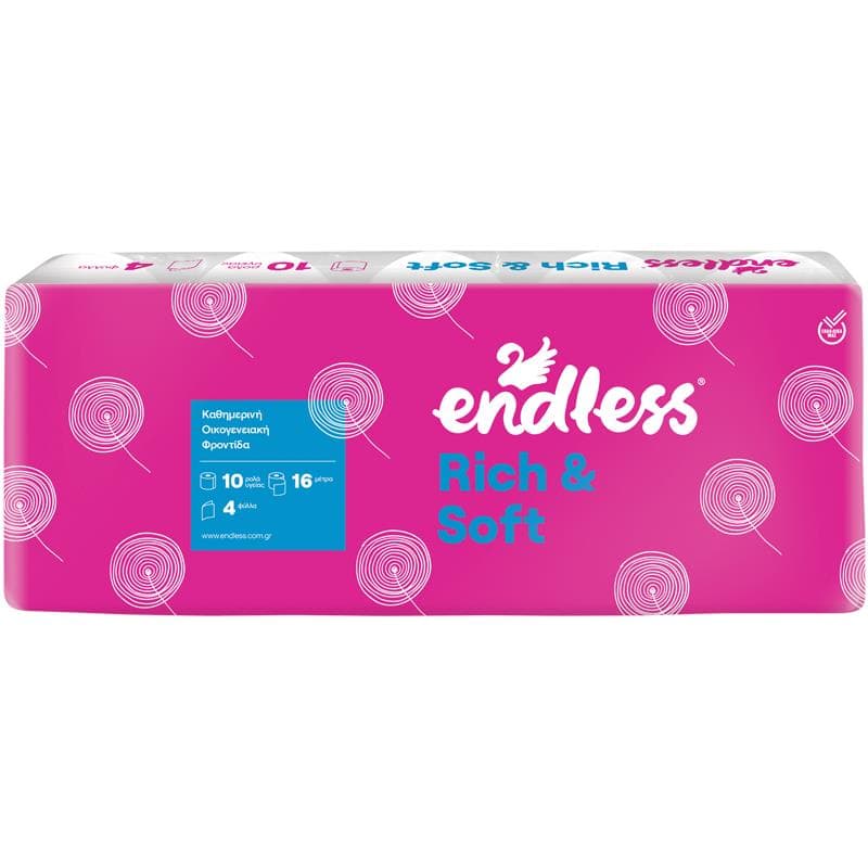 Endless Rich & Soft, Toaletný papier 4 vrstvový, 16m/rolka, 10ks v balení