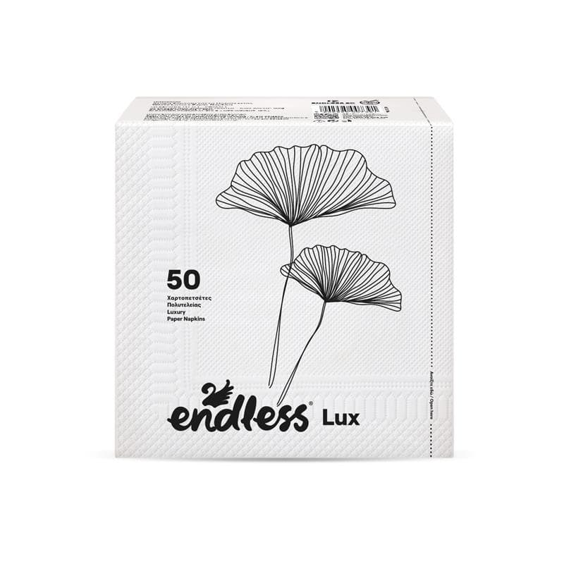 Endless Lux, 2 vrstvové papierové obrúsky biele, 50ks v balení