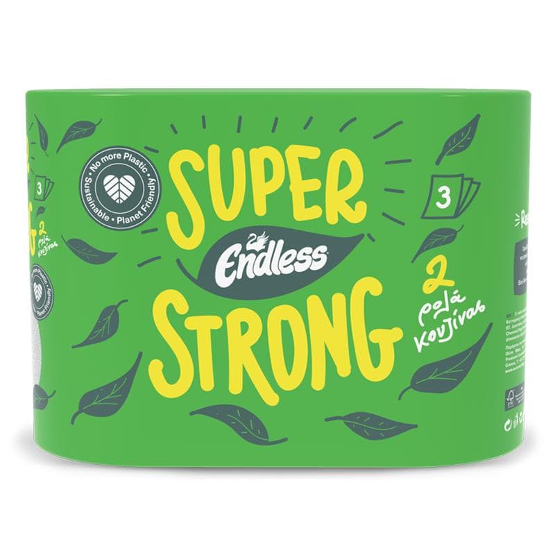 Endless Super Strong, 3 vrstvová papierová utierka, kuchynská rolka 19m, 2ks v balení