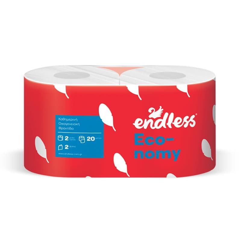 Endless Economy, Toaletný papier 2 vrstvový, 20m/rolka, 2ks v balení 1