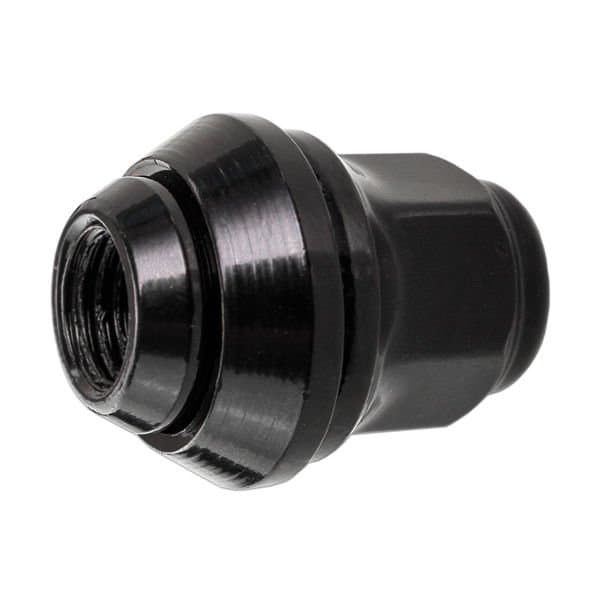 Čierna matica pre originálne alu disky Ford - M12x1,5 - (kužeľová pohyblivá podložka) - Carbonado
