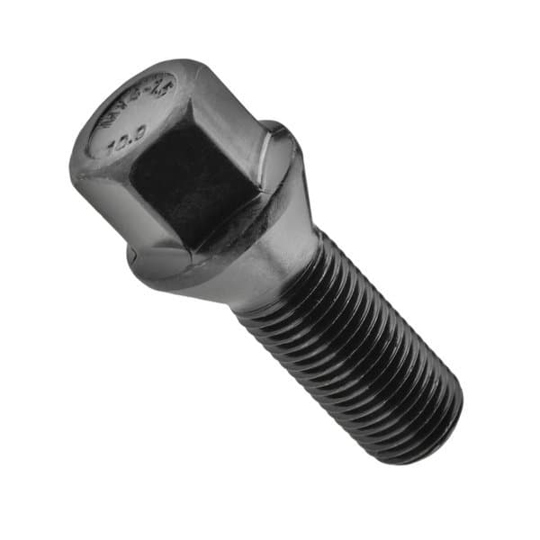 Čierna skrutka na disky M14x1,5 28 mm Kužeľ 1