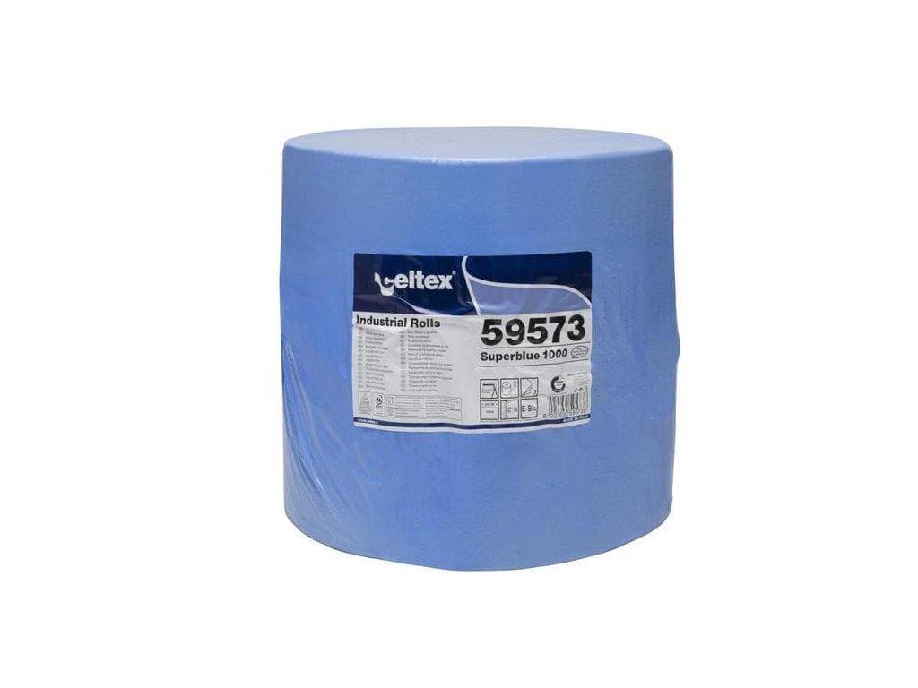 SUPER BLUE - Priemyselná papierová rolka modrá; 1000 útržkov 1