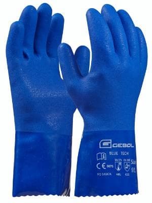 Gebol Pracovné rukavice BLUE TECH č.9, na chemikálie, s PVC ochrannou vrstvou 1