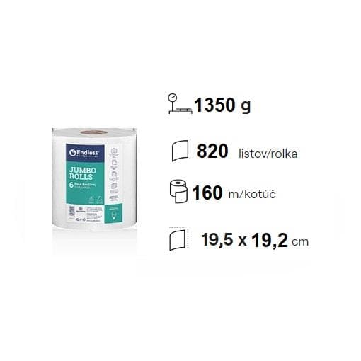 Endless 2 vrstvová papierová utierka návin 160m 820 útržkov 1350g 1