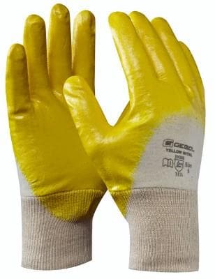 Gebol Pracovné rukavice pre montážne práce YELLOW NITRIL č.8, s nitrilovou ochrannou vrstvou