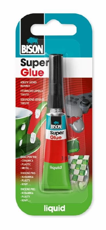 BISON SUPER GLUE LIQUID, vysokokvalitné  rýchle sekundové 3G 1