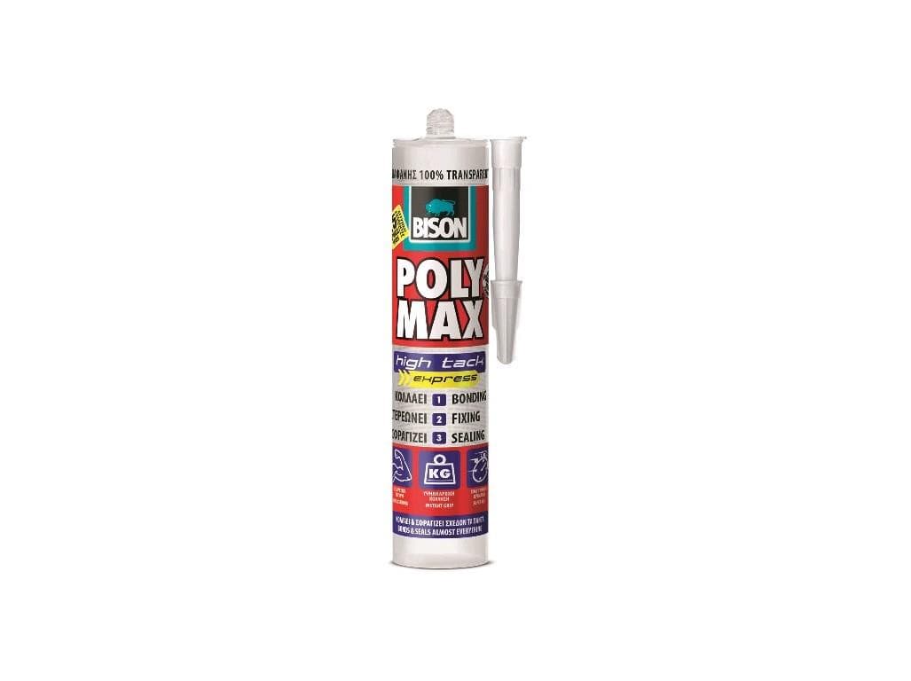 BISON POLY MAX, rýchloschnúce univerzálne montážne lepidlo a tmel v jednom 300G 1