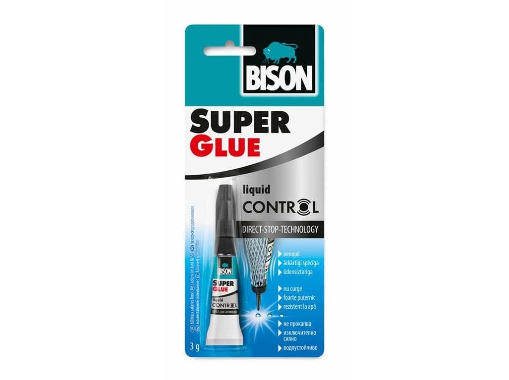 BISON SUPER GLUE CONTROL, sekundové lepidlo v tube s dávkovačom 3G