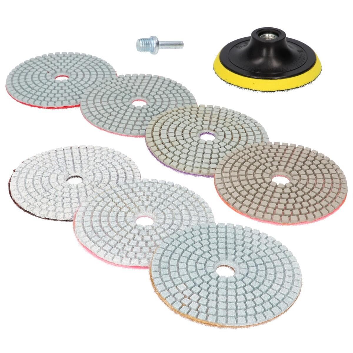 Diamantový brúsny kotúč priemer 100mm M14 / zostava 9ks / P50 P100 P200 P400 P800 P1500 P3000