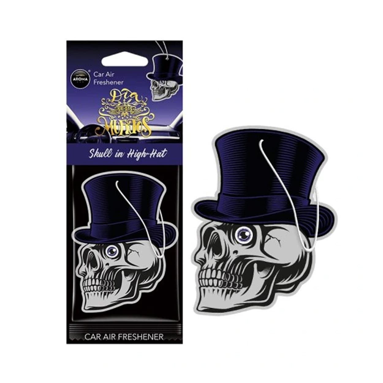 Osviežovač vzduchu AROMA CAR MUERTOS Skull in Hat Black Oud - A10380 1