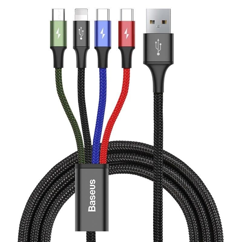 USB kábel Baseus Fast 4v1 Lightning / micro 3,5A 1,2 m čierny - BAS27849 1