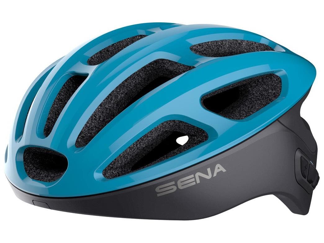 Cyklo prilba s headsetom R1 (modrá, veľ. M)