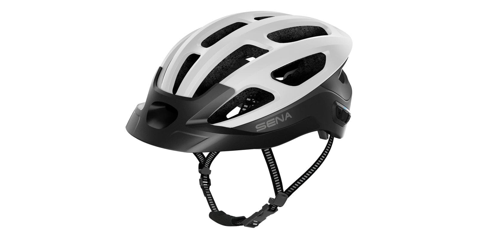 Cyklo prilba s headsetom R1 EVO (matná biela, veľ. S)