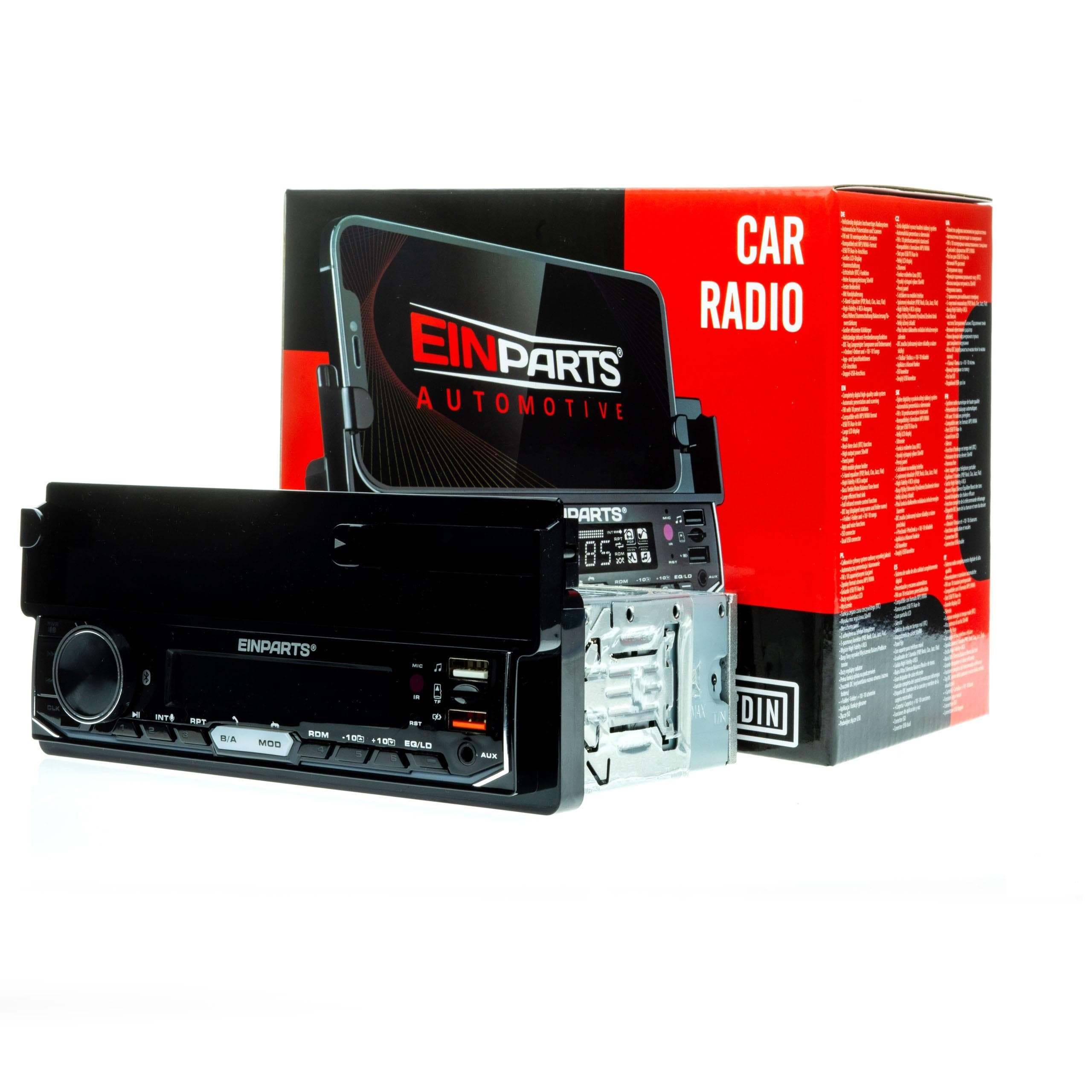 1 DIN autorádio USB Micro SD BT s držiakom na telefón a aplikáciou - EPCR14 1