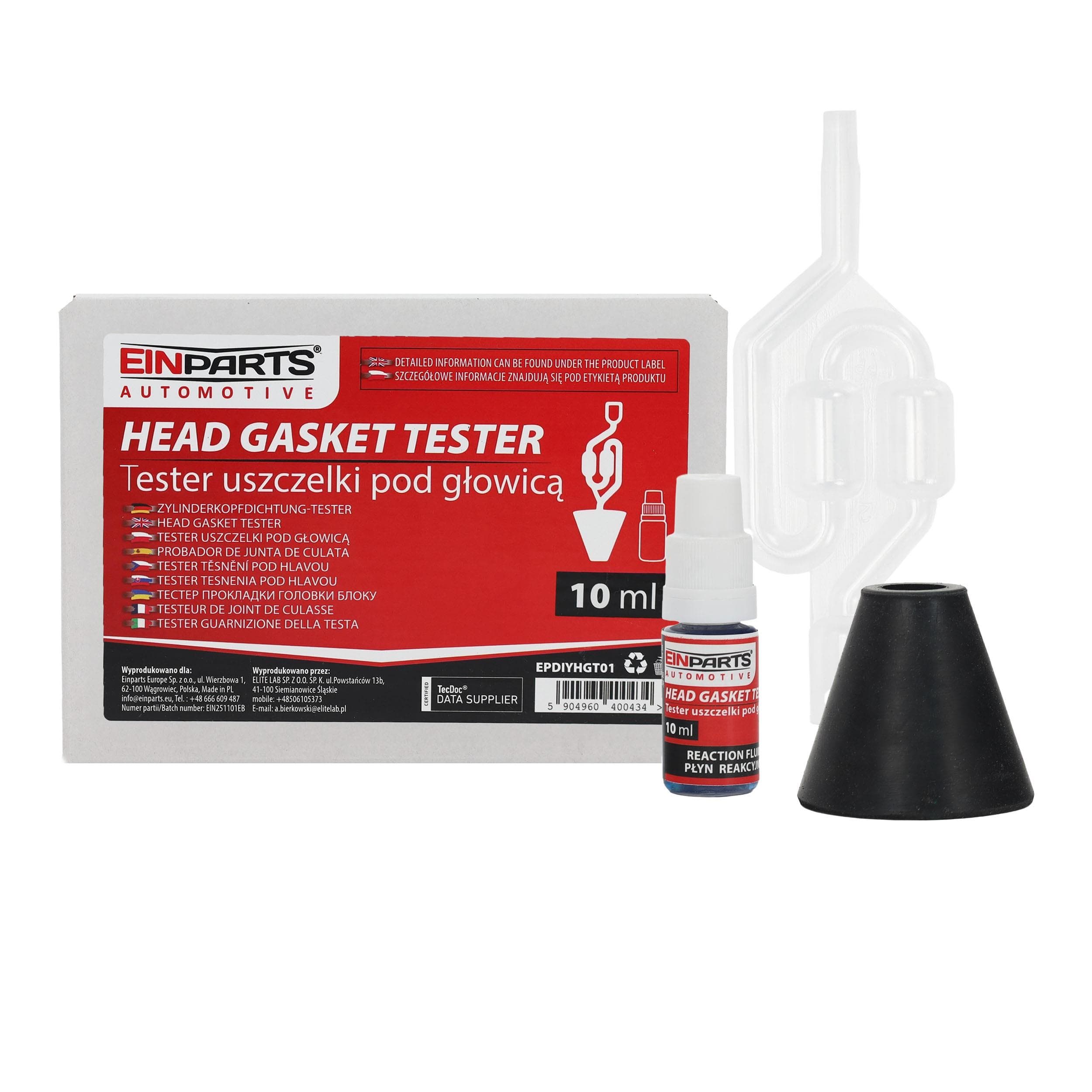 EINPARTS Tester tesnosti tesnenia pod hlavou CO₂ 10 ml EPDIYHGT01 Einparts