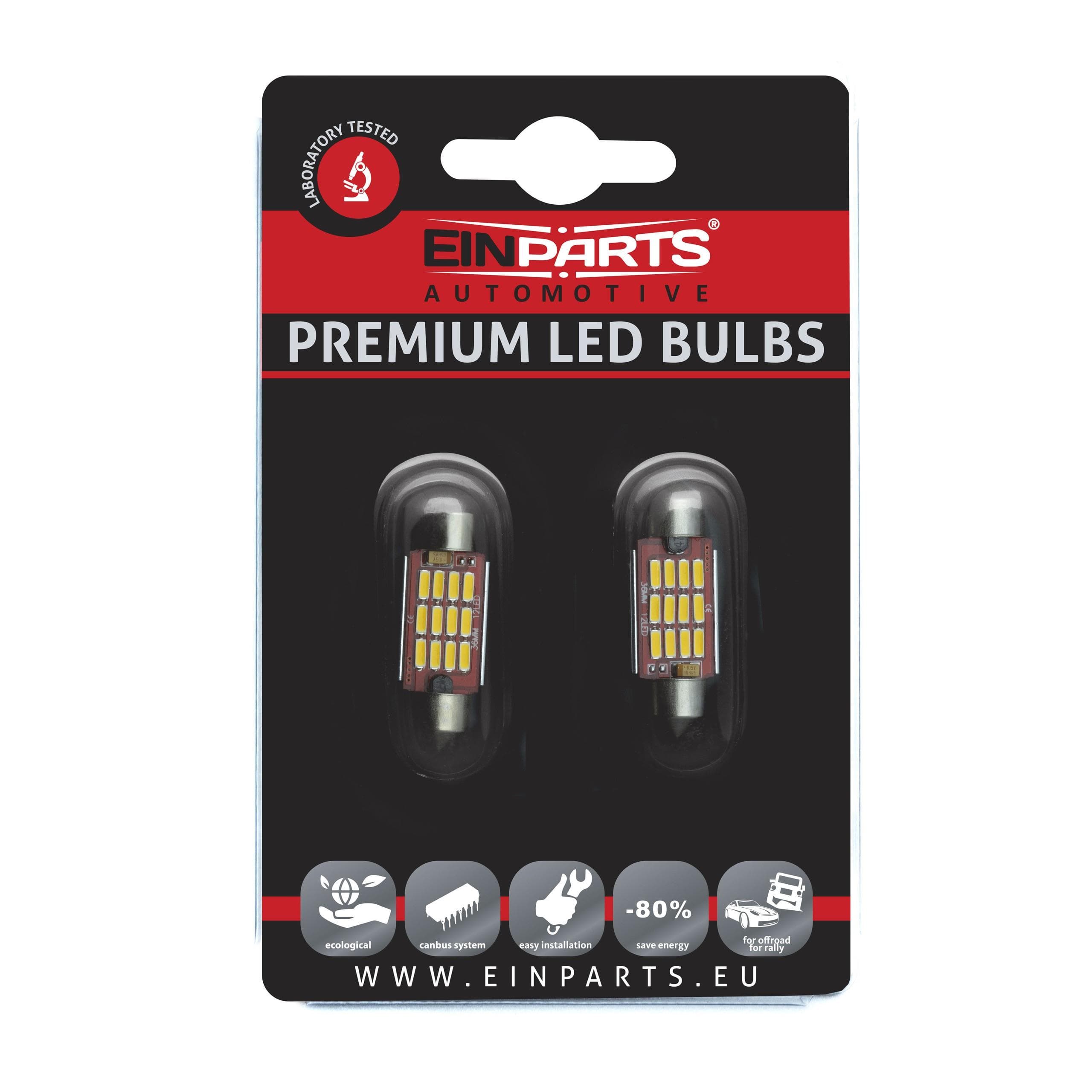 C5W LED žiarovky (12 x SMD 4014) 36mm 3000K CANBUS - EPL53